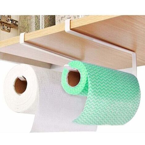 2 Pièces Support Essuie Tout, Porte Rouleau De Cuisine, Porte Essuie Tout Cuisine, Support pour Rouleau De Papier sans Perçage, sans Poinçon Porte Sopalin Mural Postuler à Cuisine, Salle De Bain-Blanc