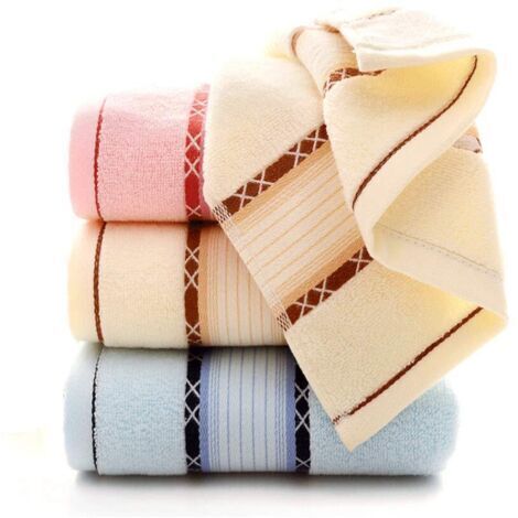 3 pièces Ensembles de serviettes, Serviette de Bain Bale Ensemble Cadeau 100% Coton, 35 x 75 cm, Serviettes à Main (1/5)