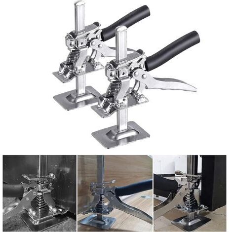 Lot de 2 outils à main pour bras de cric (jusqu'à 265 lb/120 kg), cric d'armoire de levage , Ajusteur de levage de 5 à 100 mm (1/4)