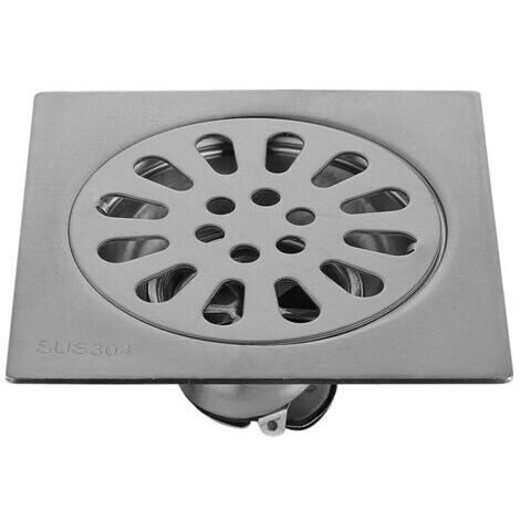 Siphon De Sol en Acier Inoxydable Épais Drain De Douche Carré Anti-Odeur pour Salle De Bain 100 100mm (1/5)
