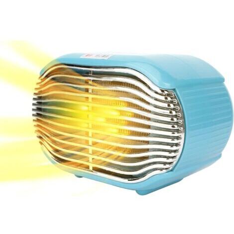 Chauffage de bureau 800 W Mini ventilateur électrique portable en céramique Chauffage personnel Chauffage 2 réglages de chaleur pour la maison, le bureau et la chambre Protection contre la surchauffe (1/5)
