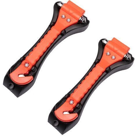 Marteaux de Secours , Marteau Brise-vitre Et Coupe 2 en 1 Brise Vitre Coupe Ceinture Voiture Brise Vitre d'urgence 2pcs
