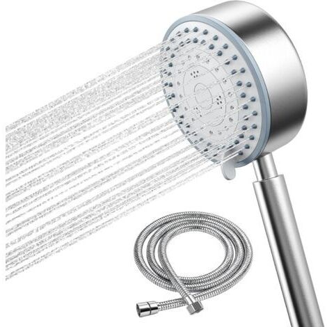 Pommeau de Douche, Pommeau Douche Economiseur D'eau avec Tuyau 2M Douchette Douche Aalle de Bain Economie d'Eau Haute Pression en Acier Inoxydable 304 Installation et Nettoyage Faciles (1/5)