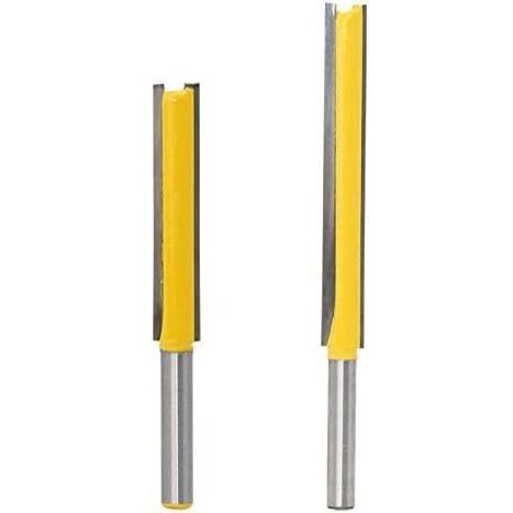 Lot de 2 mèches de toupie à tige affleurante de 6,35 mm mèches en carbure extra longues lames de couteau à bois 50 mm 76 mm (1/5)
