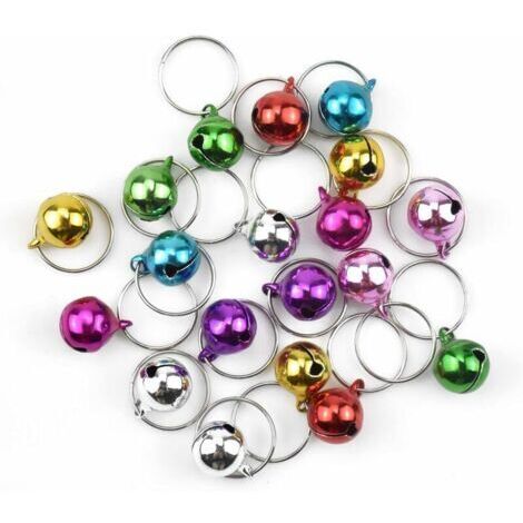 24PCS Pendentifs Grelots pour Collier de Chien ou Chat, 14mm Clochette pour Chat en Métal, Adorable Cloches pour Chiens Chat, Pendentifs de Cloches (1/5)