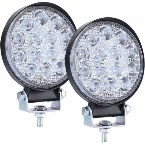 Phare de Travail LED 12V 140W 4'' Projecteur LED Voiture Spot Flood Feux Antibrouillard LED 6000K 14000LM Feux de Travail pour Voiture Camion Tracteur SUV Bateau Off Road 2 PCS (1/5)