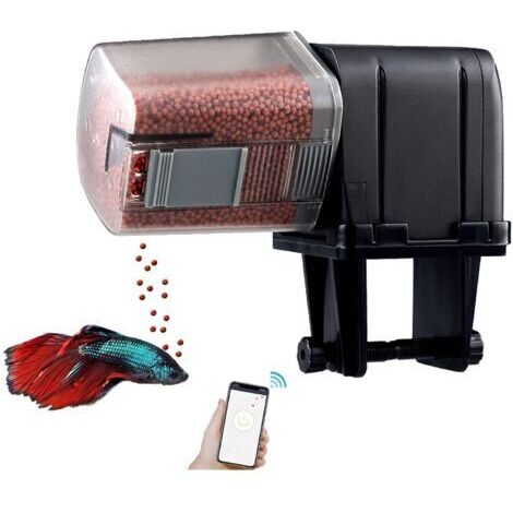 Vtizikl Mangeoire automatique pour poissons d'aquarium, mangeoire électrique automatique étanche à l'humidité, distributeur de nourriture pour poissons pour les vacances et les week-ends (1/5)