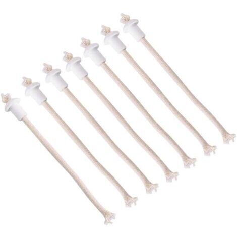7Pcs Mèches pour Bougie Coton avec Support titulaires en Céramique Torch Bouteille de vin Huile Bougie Lampe (1/5)