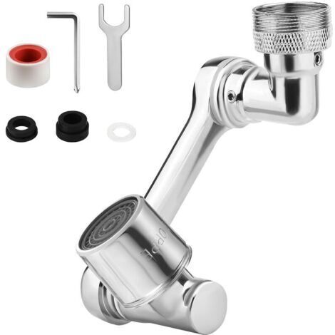 1080 Degrés Rallonge Robinet Pivotante, Flexible Aerateur Robinet Pivotant Filtre de Robinet pour Évier de Cuisine Salle de Bain Lavage du Visage (Mode unique) (1/5)
