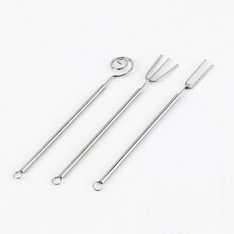 3 Pièces Fourchettes à Tremper Au Chocolat Ensemble Fourchettes à Fondue en Acier Inoxydable Skimmer Dessert Outils De Cuisson pour La Maison Bricolage Décoration De Gâteau (1/5)