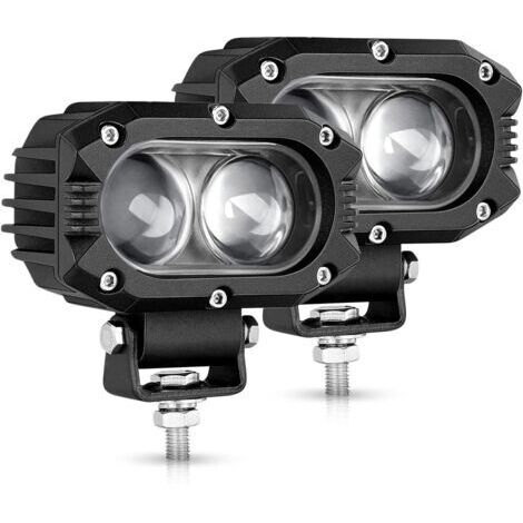 2PCS Phare de Travail LED 4 Pouces 80W 9600LM Projecteur Phares Longue Portee Led Moto 4x4 Antibrouillard LED Feux Additionnel Barre pour Moto, Voiture, Tracteur, Camion, SUV, Bâteau, Caravane (1/5)