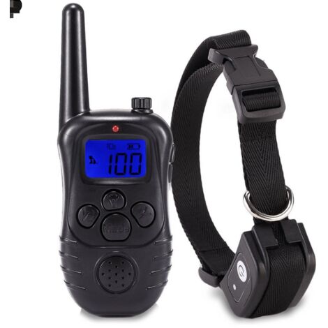 Collier de Dressage pour Chien, Collier Electrique Étanche avec Télécommande 3 Modes 100 Niveaux Rappel d'Éducation Portée de 700 Mètre pour Petit/Grand/Moyen Chien,le noir