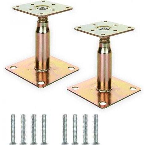 Supports de poteau surélevés galvanisés réglables 100-150 mm – Acier galvanisé haute qualité – Pour treillis et pergolas – Lot de 2 (1/6)