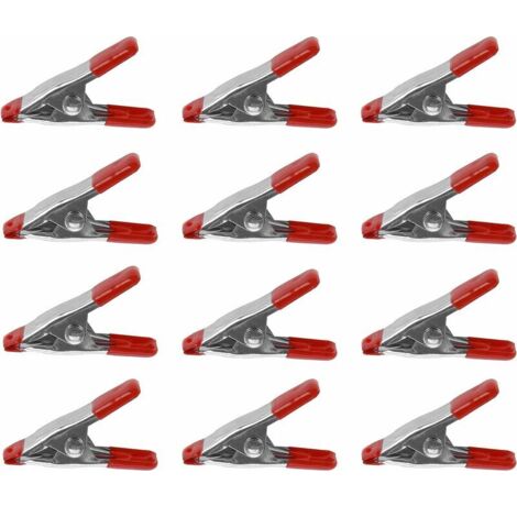 Lot de 12 serre-joints à ressort pour modélisme, maison, atelier, bricolage (1/3)