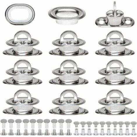 œIllets Ovales Twist Verrouiller en Laiton Nickelé Tourniquet Bache avec Contre-rivure et Rivet pour Accessoires DIY Craft à Main en Cuir Sac Matériel H298 (1/5)
