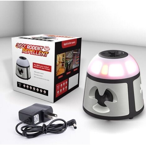 Ultrason Souris et Rats, Repulsif Souris Ultrasons 360° Anti Souris avec Lumière LED Appareil Ultrason pour Nuisible Rongs Plug in Répulsif Intéri Dispositif Anti Nuisible Cafards pour Jardin (1/5)