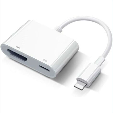 Adaptateur AV numérique Apple Lightning Adaptateur Lightning vers HDMI certifié Apple MFi Connecteur de câble HDMI Écran de synchronisation 1080P vers TV/HDTV/Moniteur/Projecteur Compatible avec iP