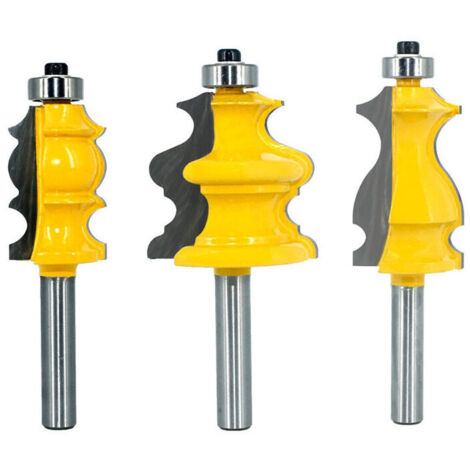 Lot de 3 fraises à défoncer pour moulures architecturales 8 mm (1/5)