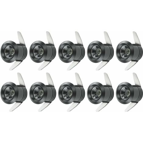 10 Mini Spots LED 1W Encastrables Avec Transformateur Séparé Pour Vitrine, Cuisine, Escaliers, Placard, 90-265V AC[Classe énergétique A++] (1/5)