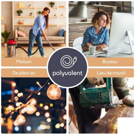 RALLONGE EN CAOUTCHOUC - 10 m - 3G1.5 EC10R25 RI9517