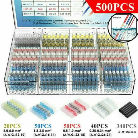 500Pcs Cosses Electriques Souder Gaine Thermorétractable (1/5)