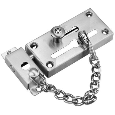 2 Pcs Chaîne de Porte en Acier Inoxydable Verrou de Sécurité Argent AntiVol Serrure Solide Glissière pour Maison Hôtel Protection Fiable pour Famille (1/5)