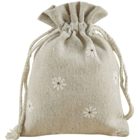 Lot de 20Pcs Pochettes Sachets en Lin Chanvre Sachets en Jute avec Cordon (1/5)