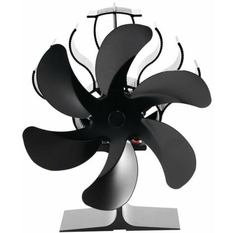 Ventilat À Poêle Alimenté Par La Chal, 6 Pales Ventilat De Cheminée, Ventilat De Poele Pour Foyer, Pour Poêle À Bois/Bûches Ou Cheminée (1/5)