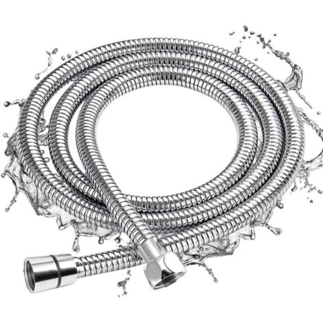 Tuyau de Douche 2M, Chrome Flexible Tuyau de Douche Universel Extensible Tuyau en Acier Inoxydable Anti-Explosion, Anti-Torsion et Anti-Corrosion (1/5)