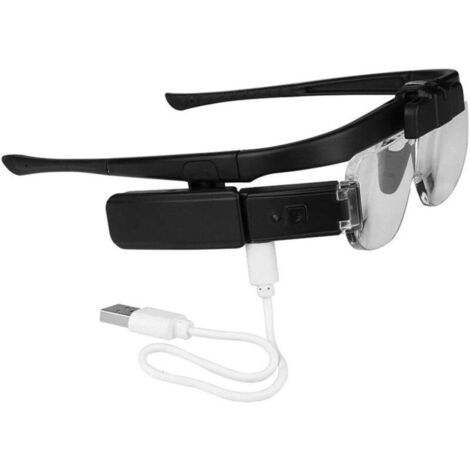 Loupes D&39agrandissement Bandeau Rechargeable USB Loupe Main Libre Lumière LED 6 Lentilles Réglables 1.5X 2.0X 2.5X 3.5X 4.0X 4.5X Lecture Réparation Beauté UC05 (1/5)