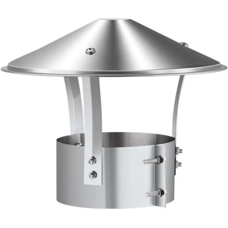 Chapeau de cheminée, échappement en acier inoxydable, tuyau d'échappement, cheminée extérieure (argent brillant)