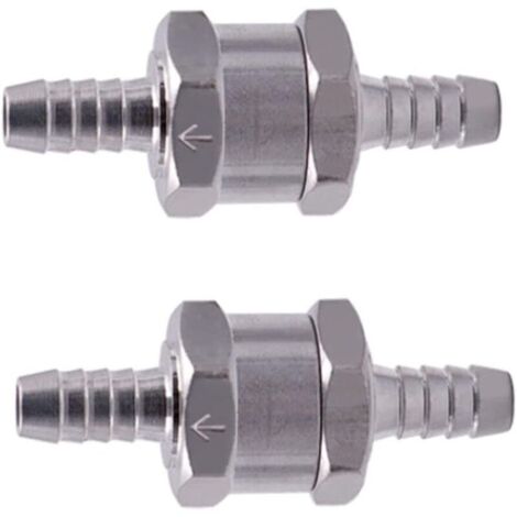 2 Pièces Clapet Anti-Retour Carburant, Clapet Anti-Retour de Retour D&39huile, Clapet Anti-Retour en Aluminium, Convient pour Carburat et Système D&39alimentation(8 mm) (1/5)