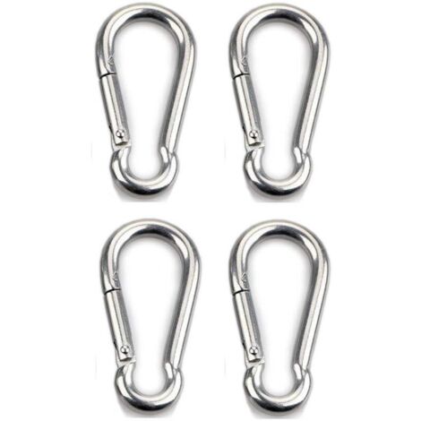 4pcs Mousqueton de Fixation pour Charges Lourdes Sports Chiens de Serrure Hamac Balançoire en Acier Inoxydable 304 (1/5)