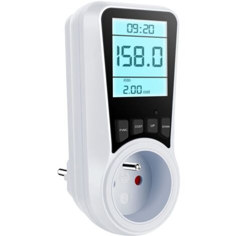 Wattmètre Prise Compteur d'Énergie, Consommation d'Énergie avec 7 Modes Surveillance, Écran LCD Rétroéclairé, Prise Consommation Electrique pour Économie d'Energie, Surcharges de Protection, 3680W MAX (1/5)