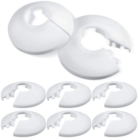 8 Pièces Couvercle Blanc de Tuyau de Radiateur Colliers de Tuyaux en Plastique Blanc Couverture de Tuyau Décoration pour Tuyau de 16 mm de Diamètre (1/5)