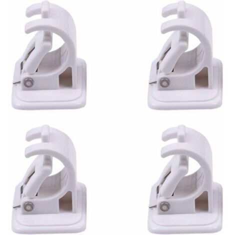 4 Pièces Support de Fixation pour Tringle à Rideaux, Crochets Muraux Auto-adhésifs, Tringle à Serviette, Support Mural, Fixations sans Perçage Tige Support pour Rideau Canne, Cuisine, Chambre (1/5)
