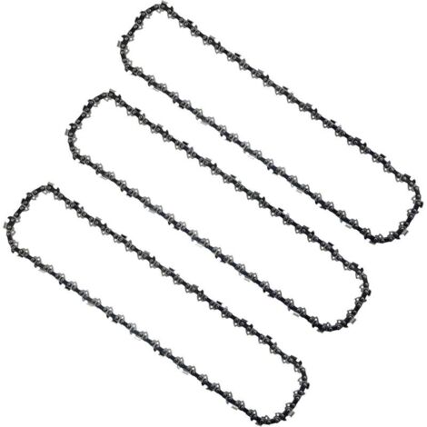 Lot de 3 chaînes pour perche d'élagage de 25 cm (10 po), 40 maillons d'entraînement, faible rebond, compatibles avec Black & Decker, Ryobi et bien d'autres (1/4)