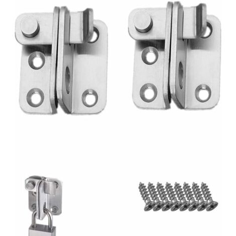 Loquet Porte Cadenas/Moraillon Porte Cadenas/Verrou Pour Portail/Loquet Pour Cadenas-Argent 2 Pcs (1/5)