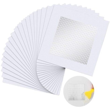 Patch de Réparation de Mur Kit de Réparation Murale 20 Pièces Patch Auto Adhésive Mural Patch de Réparation de Mur en Aluminium Patchs pour Réparation Murs et Trou au Plafond Endommagés 10cm x 10cm (1/5)