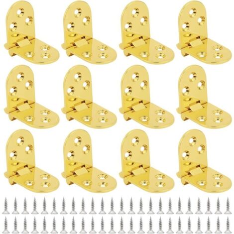 Charnière pour meuble,12 PCS Charnières de Table Pliantes,180 Degrés Charnière, Flip Top Charnière avec vis (1/5)