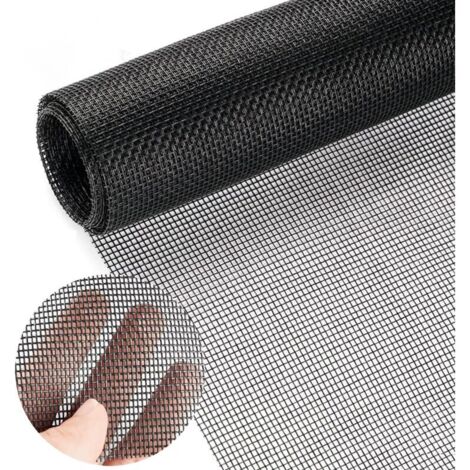 Moustiquaires Fenêtre, 120 x 250 cm Moustiquaire Fenetre Ajustable, Rouleau Moustiquaire Fenetre, Moustiquaire Fenetre Scratch, Fibres de Verre Moustiquaire Pour Fenêtres et Portes Anti-Insectes(Noir) (1/5)