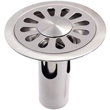 Siphon de sol rond en acier inoxydable brossé pour salle de bain, toilettes, cuisine, buanderie, jardin - 100 mm x 100 mm (1/5)