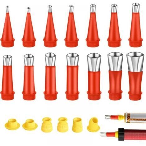 Acier Inoxydable Calfeutrage Buse Applicateur, 20PCS d'outils de Buse en Caoutchouc Intégré Universel, Buse de Pistolet à Calfeutrer Outil de Calfeutrage pour Cuisine, Salle de Bain (1/4)