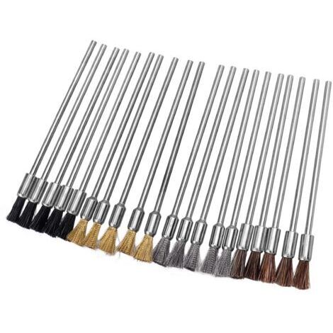 Lot de 20 Brosses métalliques rotatives,Outils rotatifs Polissage Accessoires Brosses métalliques Roues avec tige de 3 mm pour le polissage (1/5)