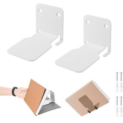 Étagère murale invisible - 2 étagères flottantes multifonctions en métal avec support caché pour la maison, le bureau, la salle de classe et la librairie (blanc) (1/4)