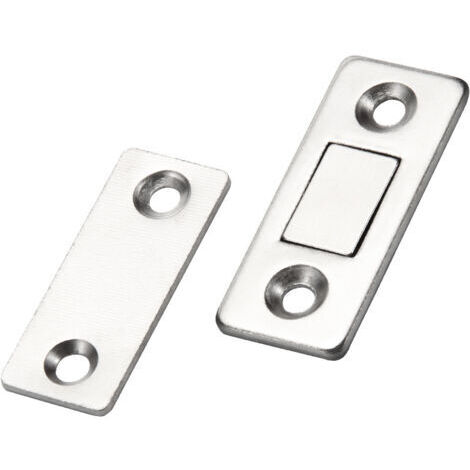 Loquet magnétique pour porte de placard Jiayi Lot de 2 loquets magnétiques ultra fins en métal Fermeture adhésive aimantée Aimant puissant pour portes coulissantes Tiroirs Fenêtre Armoire (1/4)