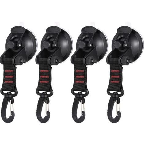4 Pièces Ancre à Ventouse,Ventouse Crochet, Crochets de Fixation en Camping,Crochet de Fixation de Ventouse Auvent pour Tentes Latéral de Voiture Accessoire de Camping