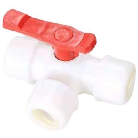 Raccords de plomberie, robinet à tournant sphérique, 1 pièce, coupleur de tuyau d'eau, robinet à tournant sphérique en plastique, connecteur rapide à 3 voies, Type T PVC PE, connexion rapide25mm (1/4)