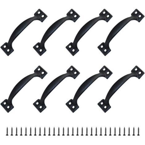 8 Poignées Poignee de Meuble Bouton de Porte Poignee Entraxe Rustiques en Alliage de Zinc Pour Cuisine Porte de Grange Jardin Remise (120MM) (1/5)