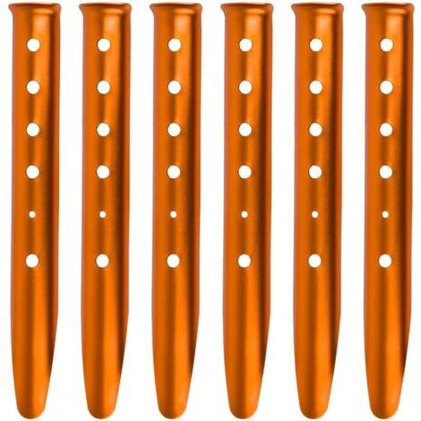 Piquets de tente en alliage d'aluminium Piquets de sable en forme de U 31 cm 6 pièces Piquets de fixation pour neige Plage Camping Randonnée (Orange - En forme de U - 31 cm) (1/5)